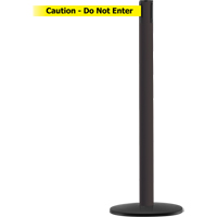 Advance TensaBarrier&reg; Barrier Post, Steel, 36" H, Black/Yellow Tape, 7.5' Tape Length Par Equipment