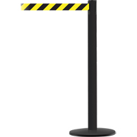 Advance TensaBarrier&reg; Barrier Post, Steel, 36" H, Black/Yellow Tape, 7.5' Tape Length Par Equipment