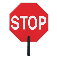 "Stop" Traffic Sign, 18" x 18", Plastic, English with Pictogram Par Equipment