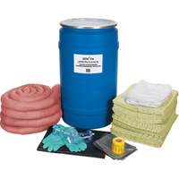 Trousse de lutte contre les d&eacute;versements de premi&egrave;re qualit&eacute;, Mati&egrave;res dangereuses, Baril, Absorbance de 30 gal. US Par Equipment