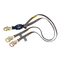 Force2™ Tie-Off Shock-Absorbing Lanyard, 6', E4, Snap Hook Center, Snap Hook Leg Ends, Polyester SEJ425 | Par Equipment