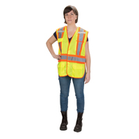 CSA Compliant High Visibility Surveyor Vest, High Visibility Lime-Yellow, Medium, Polyester, CSA Z96 Class 2 - Level 2 SEK232 | Par Equipment
