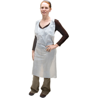 Polyethylene Aprons, Polyethylene, White, 35" W x 46" L Par Equipment