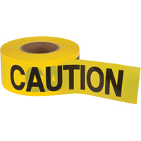 "Caution" Barricade Tape, English, 3" W x 1000' L, 2 mils, Black on Yellow Par Equipment