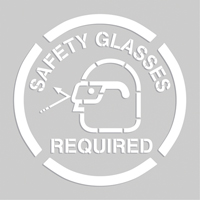 Floor Marking Stencils - Safety Glasses Required, Pictogram, 20" x 20" SEK518 | Par Equipment