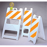 Barricades, Folding, 25" L x 45" H, Orange/White SEK538 | Par Equipment