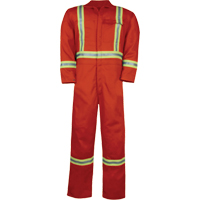 Unlined Hi-Vis Coveralls, Size Small, Orange Par Equipment