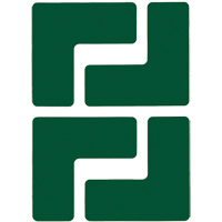 Autocollants pour d&eacute;limitation des coins sur le sol, L, 5" lo x 2" la, Vert, Polyester Par Equipment