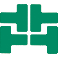 Autocollants pour d&eacute;limitation des coins sur le sol, T, 5" lo x 2" la, Vert, Polyester Par Equipment