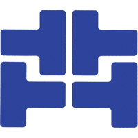 Autocollants pour d&eacute;limitation des coins sur le sol, T, 5" lo x 2" la, Bleu, Polyester Par Equipment