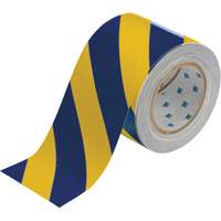 Ruban de marquage pour planchers ToughStripe, 4" x 100', Polyester, Bleu et jaune Par Equipment