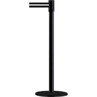 Slimline TensaBarrier&reg; Barrier Post, Steel, 38" H, Black/White Tape, 7.5' Tape Length Par Equipment