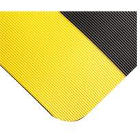 Corrugated Switchboard Matting No.702, 3' W x 10' L, 1/4" Thickness, Black/Yellow, PVC Par Equipment