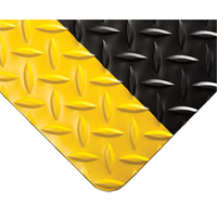 Diamond-Plate Switchboard Matting No.701, 3' W x 75' L, 1/4" Thickness, Black/Yellow, PVC Par Equipment