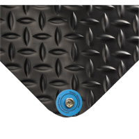 Electrically Conductive Mat No.786, 2' W x 3' L x 15/16" T, PVC, Diamond, Black Par Equipment