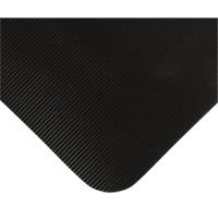 Tapis tr&egrave;s robuste pour panneau de contr&ocirc;le No 720, Ondul&eacute;, 3' x 10' x 5/8", Noir, PVC Par Equipment
