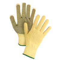 Gants tricot&eacute;s sans couture &agrave; pois, Taille Moyen/8, Calibre 7, Rev&ecirc;tement PVC, Enveloppe en Kevlar, ASTM ANSI niveau A2/EN 388 niveau 3 Par Equipment