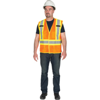 5-Point Tear-Away Premium Safety Vest , High Visibility Orange, Large/X-Large, Polyester, CSA Z96 Class 2 - Level 2 SFQ532 | Par Equipment