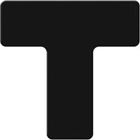 Armor Stripe Lean/5S Markers, T, 6" L x 6" W, Black, Plastic Par Equipment