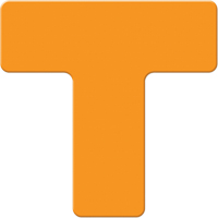 Armor Stripe Lean/5S Markers, T, 6" L x 6" W, Orange, Plastic Par Equipment