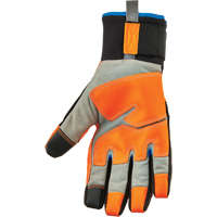 ProFlex&reg; 818WP Performance High-Visibility Thermal Waterproof Utility Gloves, Polyurethane Palm, Size Small Par Equipment