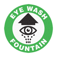 "Eye Wash Fountain" Floor Sign, Adhesive, English with Pictogram Par Equipment