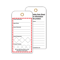 GHS Workplace Tags, Cardstock, 3" W x 6" H, English Par Equipment