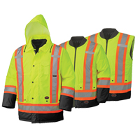 5021BB Manteau de s&eacute;curit&eacute; 6 en 1 imperm&eacute;able, Jaune lime haute visibilit&eacute;, 2T-Grand Par Equipment