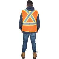 Flame-Resistant Surveyor Vest, High Visibility Orange, Medium, Polyester Par Equipment