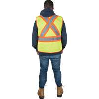 Flame-Resistant Surveyor Vest, High Visibility Lime-Yellow, Medium, Polyester, CSA Z96 Class 2 - Level 2 SGF140 | Par Equipment