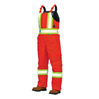 Duck Lined Safety Overalls, Cotton, Large, High Visibility Orange Par Equipment