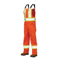 Unlined Safety Overalls, Poly-Cotton, Large, High Visibility Orange Par Equipment