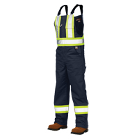 Unlined Safety Overalls, Poly-Cotton, Large, Navy Blue Par Equipment