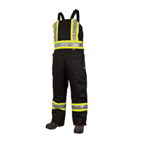 Lined Safety Overalls, Polyester/Polyurethane, Large, Black Par Equipment