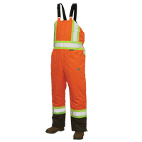 Lined Safety Overalls, Polyester/Polyurethane, Large, High Visibility Orange Par Equipment