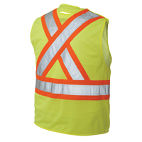 Veste de s&eacute;curit&eacute; d&eacute;tachable en cinq points, Jaune lime haute visibilit&eacute;, Grand/T-Grand, Polyester Par Equipment