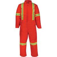 Deluxe Reflective Coveralls, 36, Orange Par Equipment