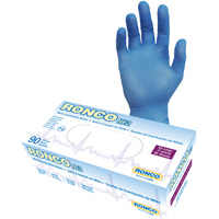 Disposable Gloves, 2X-Large, Nitrile, 4-mil, Powder-Free, Blue Par Equipment