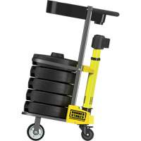 PLUS Barrier Post Cart Kit with Tray, 75' L, Metal, Yellow SGI790 | Par Equipment