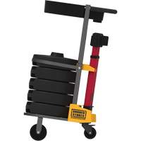 PLUS Barrier Post Cart Kit with Tray, 75' L, Metal, Red SGI801 | Par Equipment