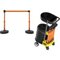 PLUS Barrier Post Cart Kit with Tray, 75' L, Metal, Orange SGI811 | Par Equipment