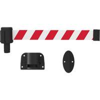 PLUS Wall Mount Barrier System, Plastic, Screw Mount, 15', Red and White Tape SGI957 | Par Equipment