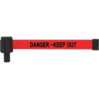 Cassette de banni&egrave;re PLUS, Danger; Keep Out, 15', Ruban Rouge Par Equipment