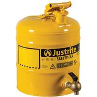 Safety Shelf Can, Type I, Steel, 5 US gal., Yellow, FM Approved Par Equipment