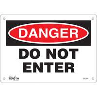 "Do Not Enter" Sign, 7" x 10", Plastic, English Par Equipment