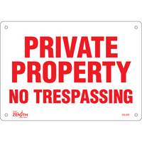 "Private Property" Sign, 7" x 10", Aluminum, English Par Equipment
