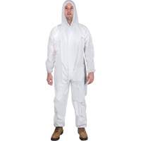 Hooded Coveralls, Medium, White, SMS Par Equipment