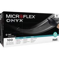 Gants Onyx, Petit, Nitrile, 3,5 mils, Sans poudre, Noir Par Equipment