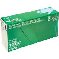 Gants jetables de calibre m&eacute;dical r&eacute;sistants &agrave; la perforation, 2T-Grand, Nitrile, 4,5 mils, Sans poudre, Bleu, Classe 2 Par Equipment