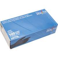 Puncture-Resistant Medical-Grade Disposable Gloves, Large, Nitrile, 5-mil, Powder-Free, Black, Class 2 Par Equipment